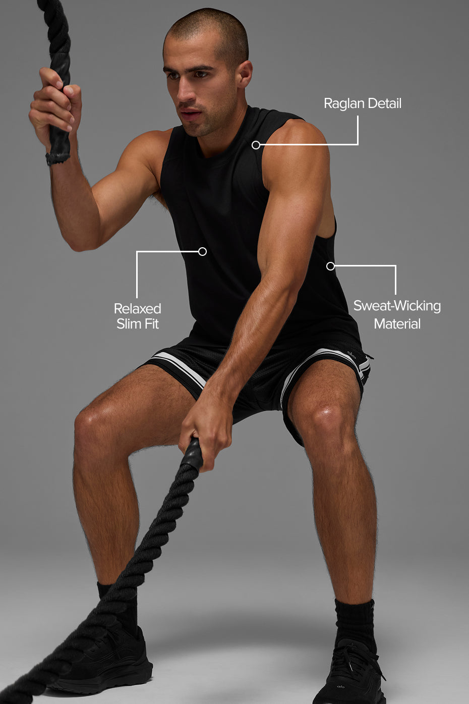 ALO Vapor Muscle Tank - Black