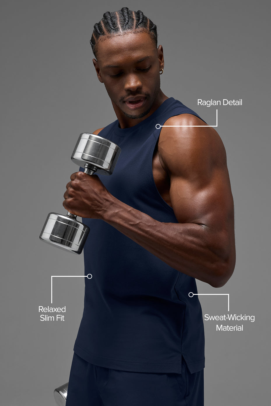 ALO Vapor Muscle Tank - Navy