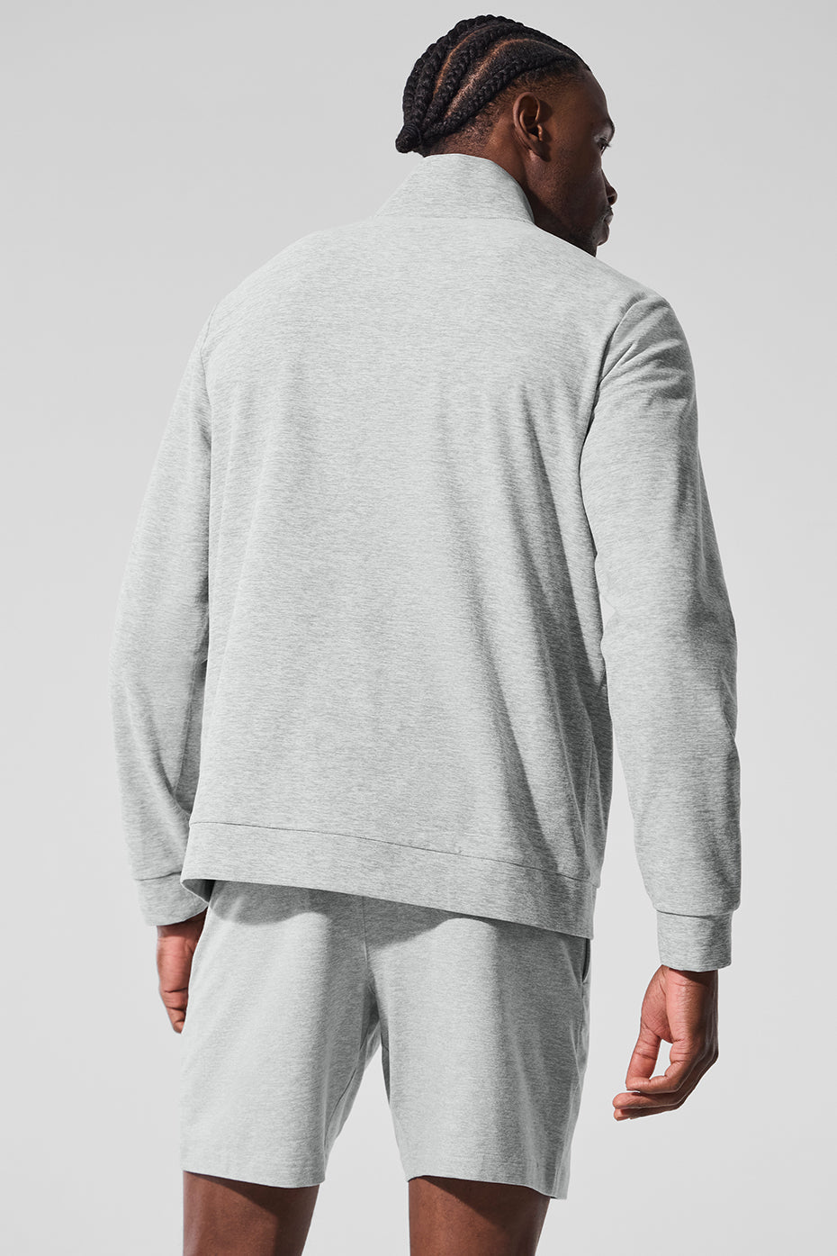 Conquer Max Mock Neck Full Zip - Athletic Heather Grey