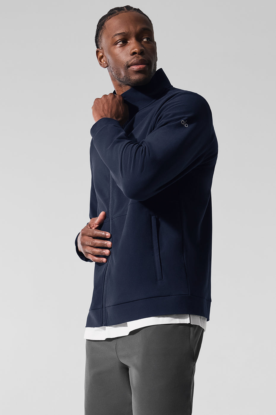 Conquer Max Mock Neck Full Zip - Navy