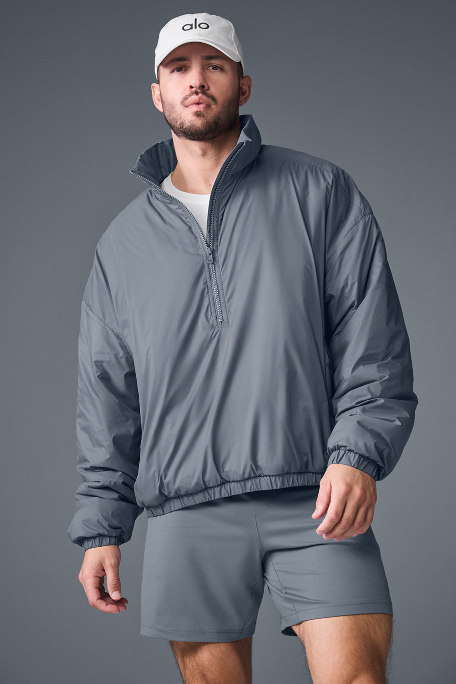 Latitude Light Weight 1/2 Zip Pullover Jacket - Steel Grey