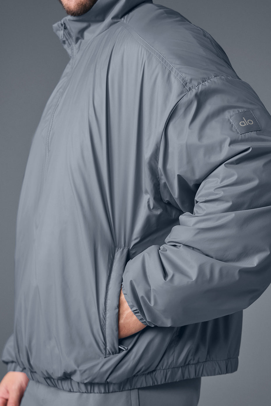 Latitude Light Weight 1/2 Zip Pullover Jacket - Steel Grey
