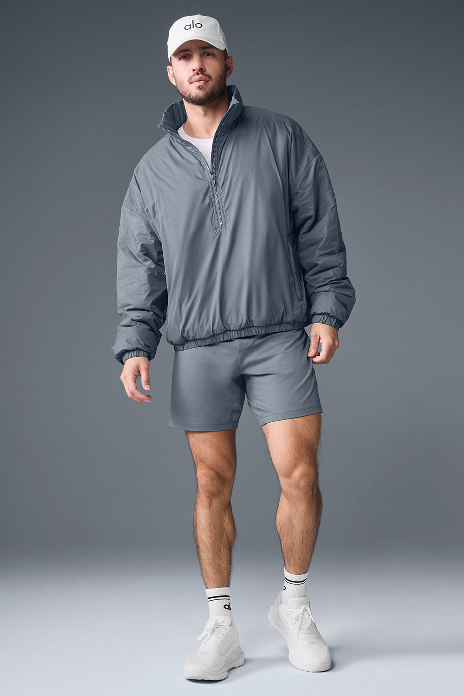 Latitude Light Weight 1/2 Zip Pullover Jacket - Steel Grey