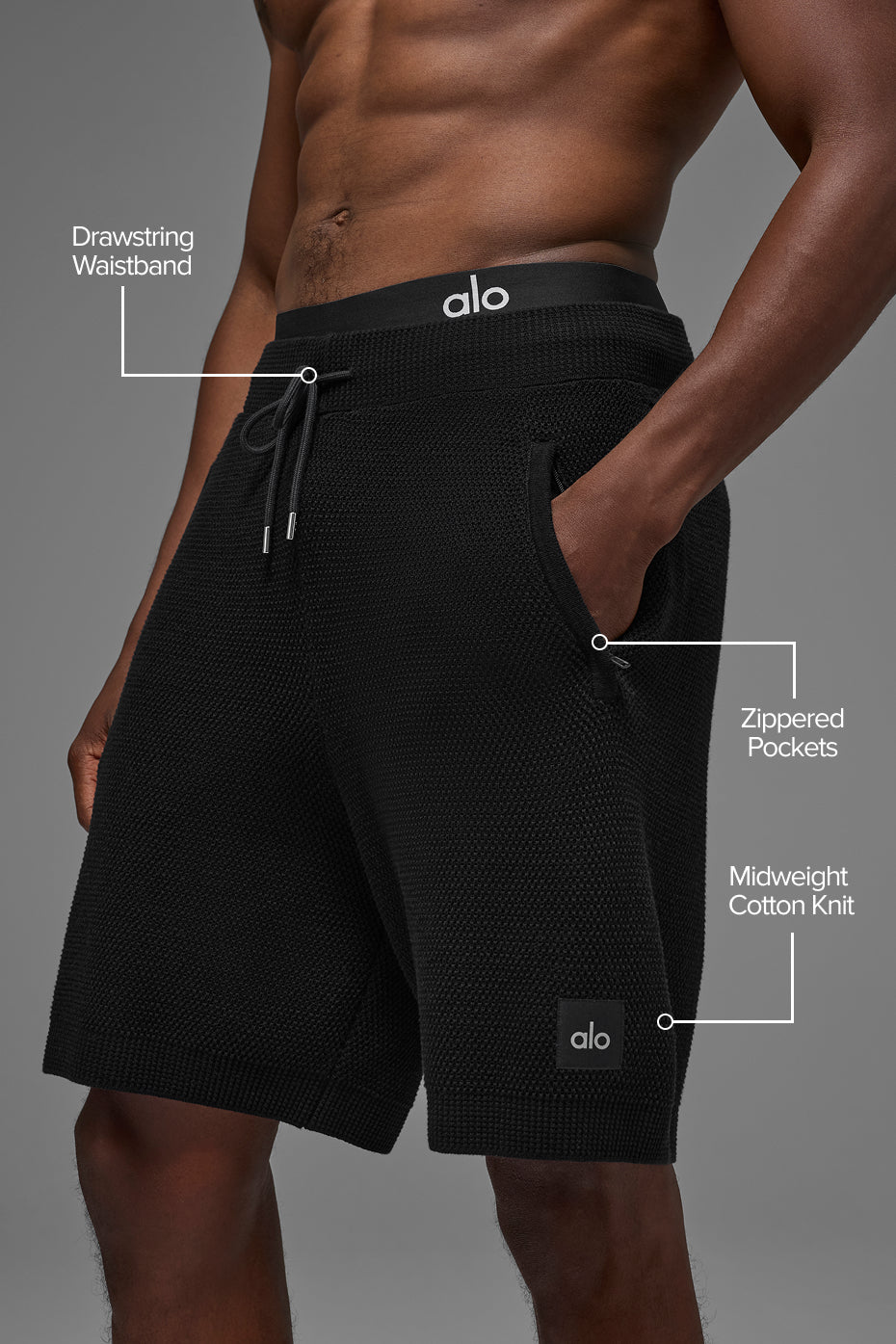 7" Sports Club Sweater Knit Short - Black