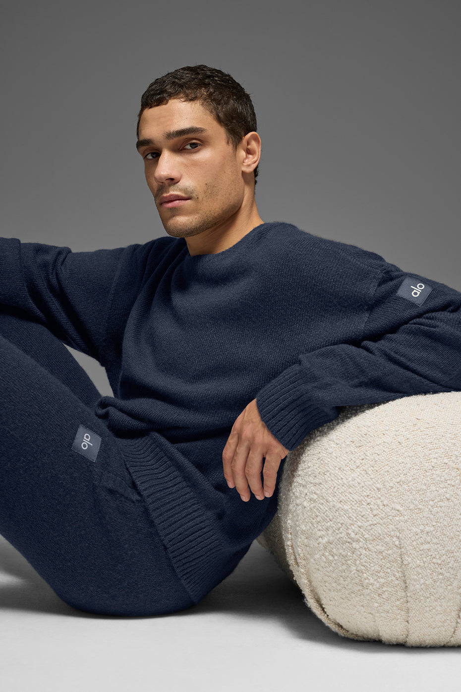 Unisex Wool Cashmere New Class Crewneck Sweater - Navy