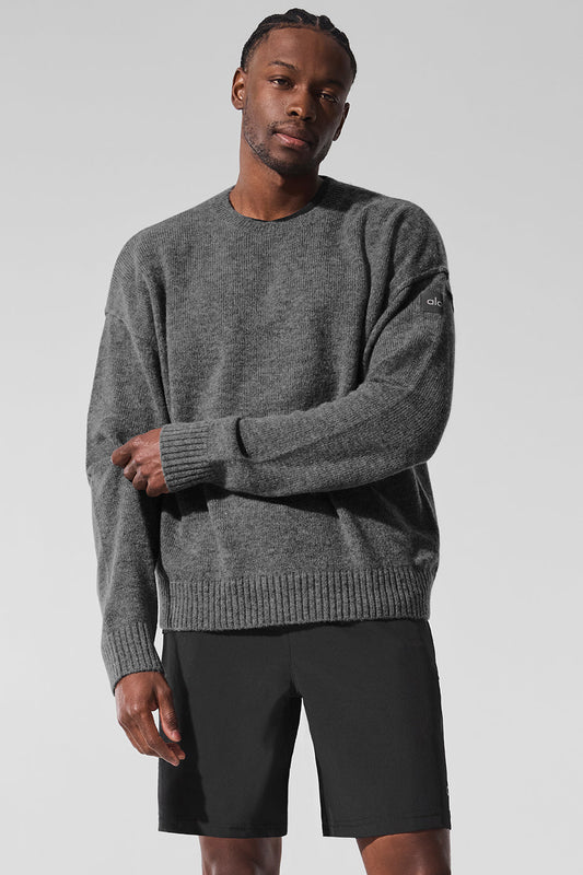 Unisex Wool Cashmere New Class Crewneck Sweater - Platinum Grey
