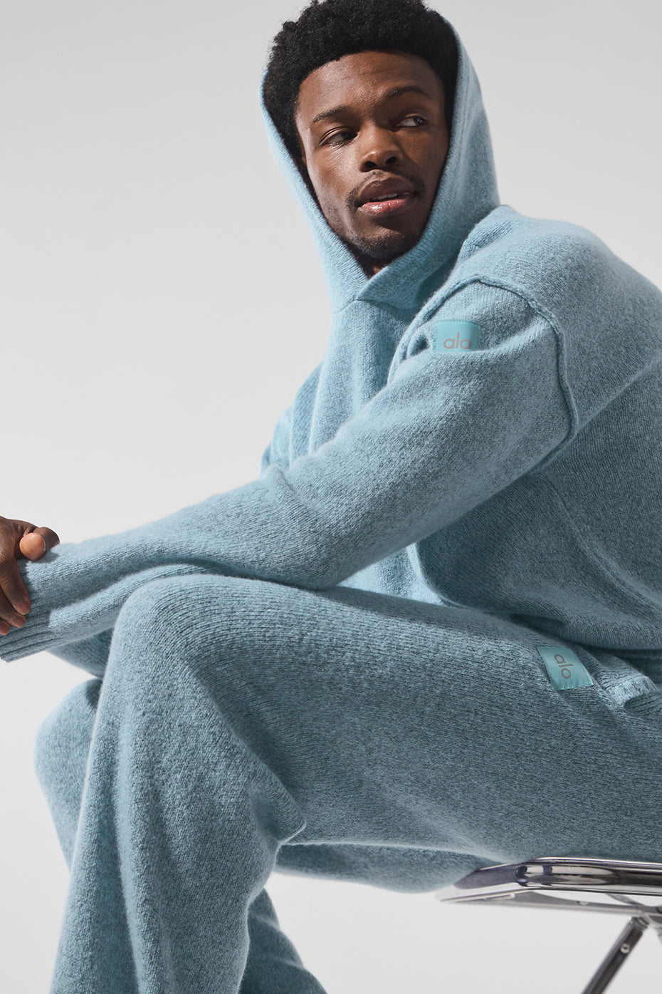 Wool Cashmere New Class Hoodie - Celestial Blue Granite Heather