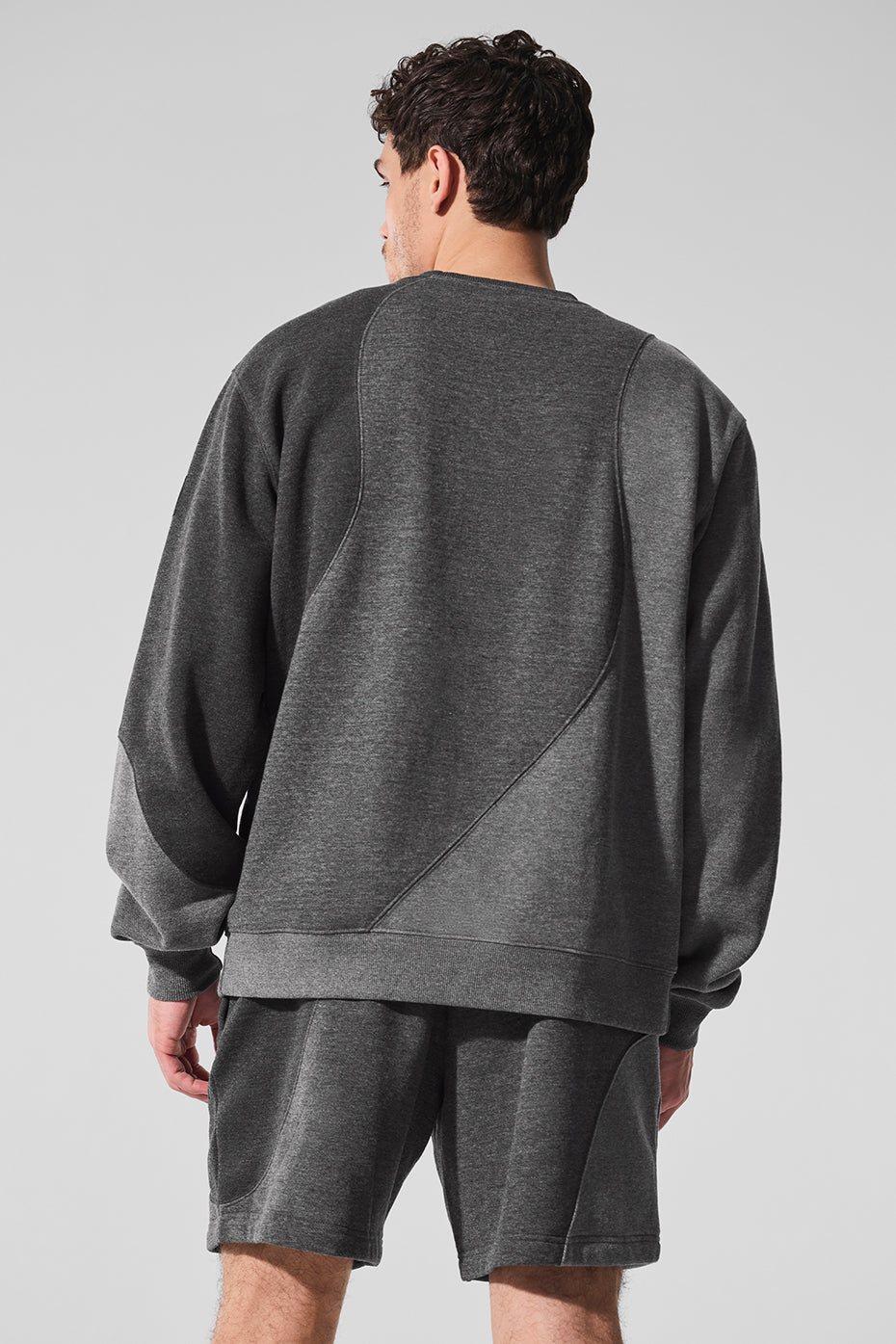 Make Waves Crew Neck Pullover - Dark Heather Grey Tonal