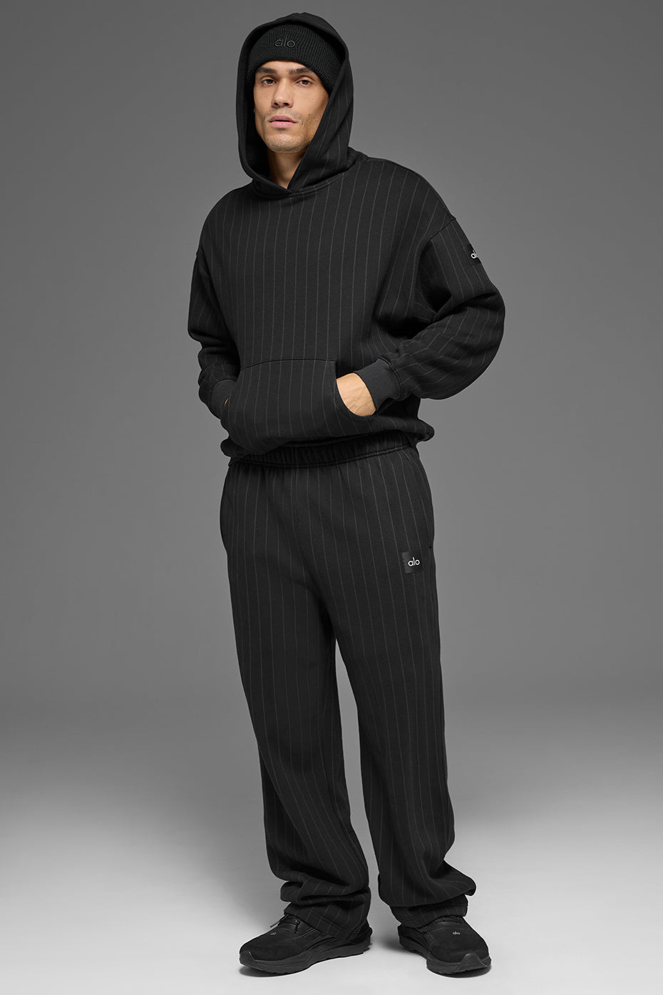 Pinstripe Hoodie - Black Pinstripe